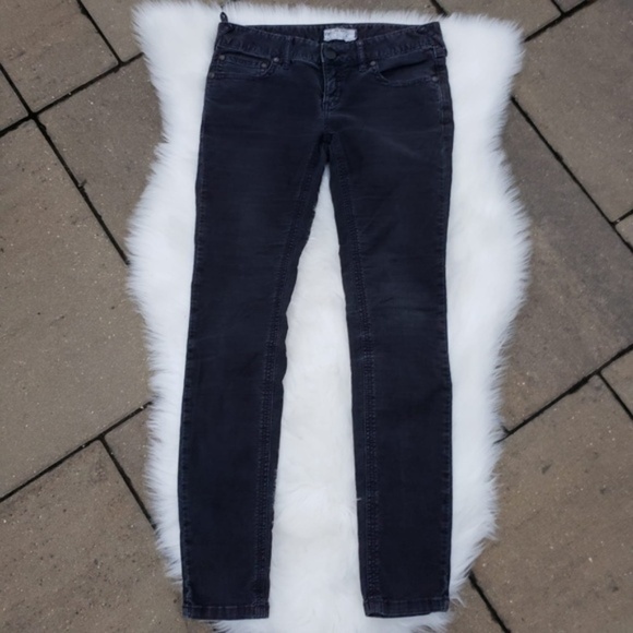 Free People Corduroy Skinny Jeans Size 28 Black - Picture 1 of 6